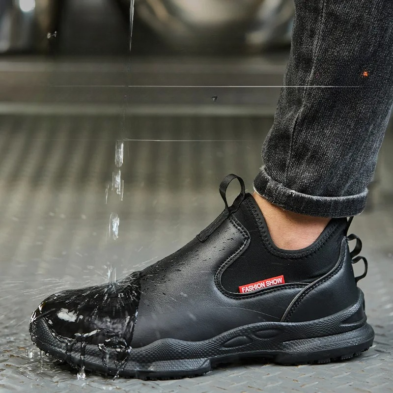 Leather Work Flats - Anti-skid Kitchen Work Shoes Non Slip