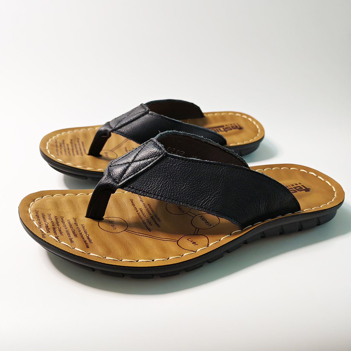 Leather Work Flats - Summer Shoes Men Slippers Genuine Leather