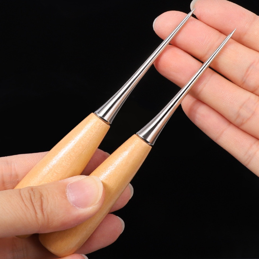 Leatherwork Hole Punch - 2pcs Leather Hand Stitching Awl Tool