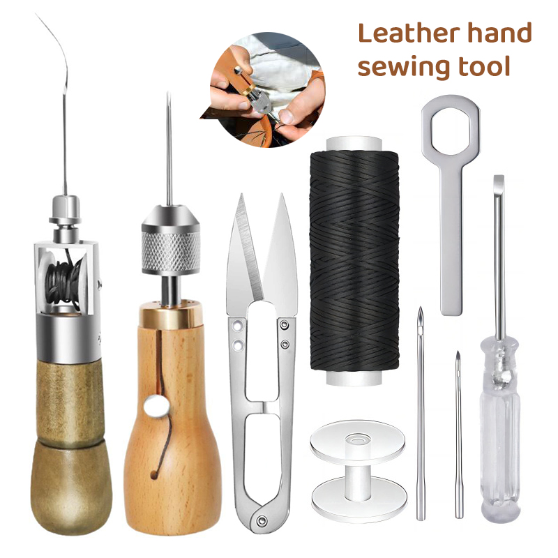 Leatherwork Tool Kit - 8pcs/set DIY Leather Sewing Thread Hand