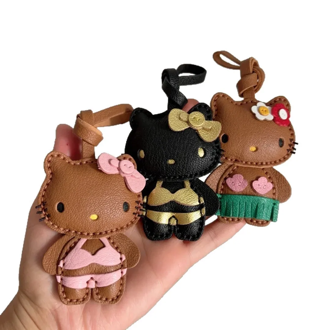 Leather Work Backpack - Cartoon Sweet Leather Bag Pendant High-End