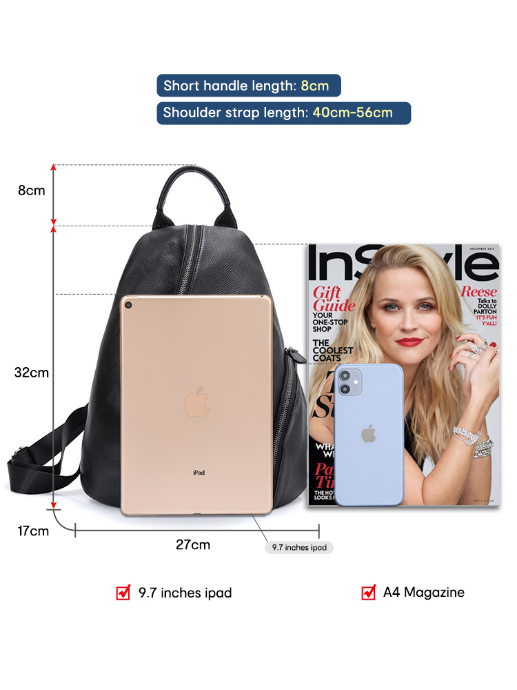 Zency Women's Genuine Leather  - Leather Work Backpack ulasan dan harga