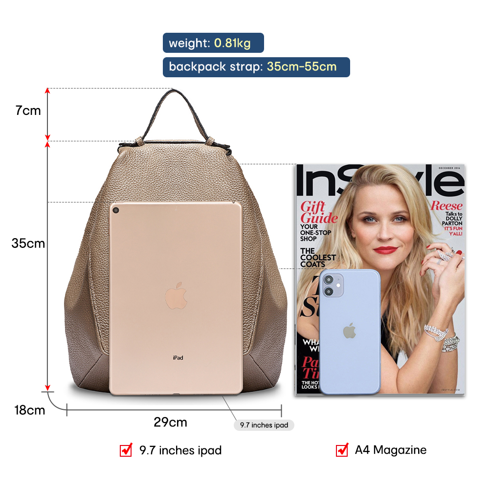 Zency Women 100% Genuine Leath - Leather Work Backpack ulasan dan harga
