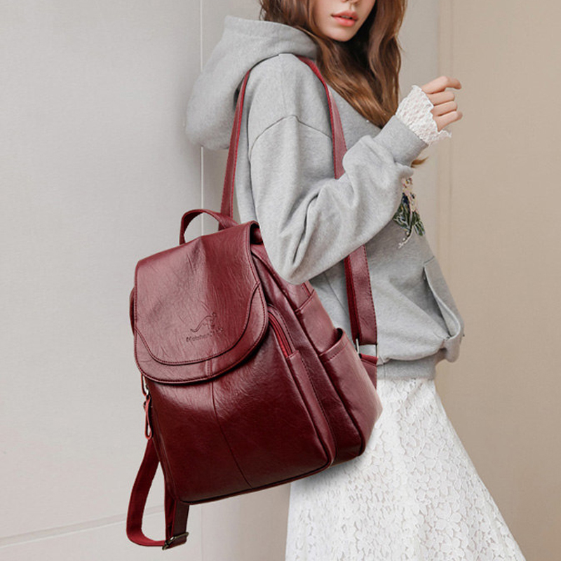 Vintage Soft Leather Backpack  - Leather Work Backpack ulasan dan harga