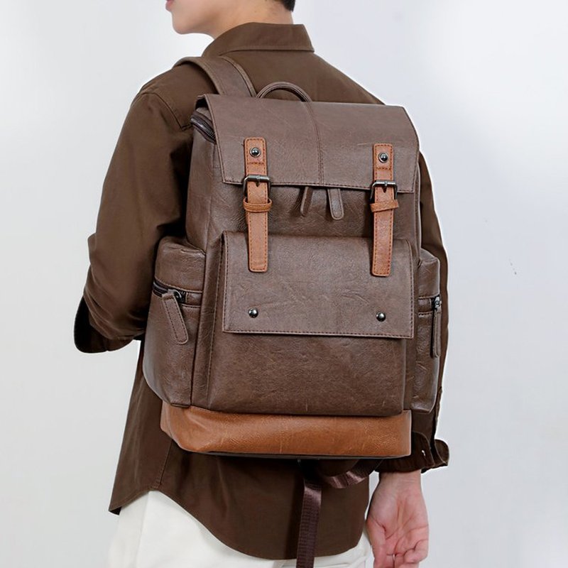 New Vintage Men's Leather Back - Leather Work Backpack ulasan dan harga