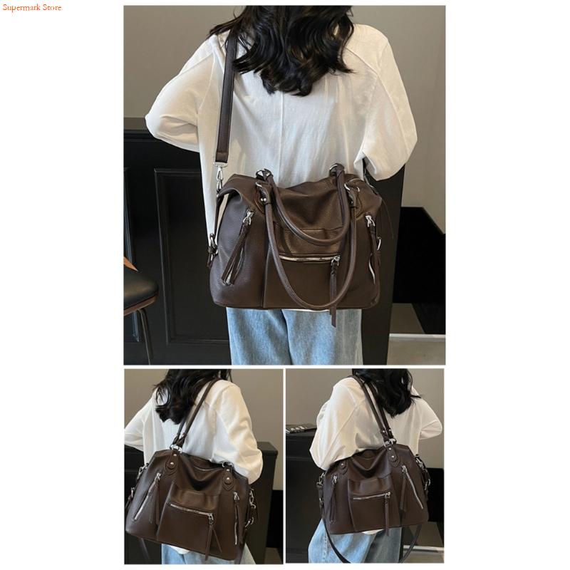 Q5WE Modern PU Leather Handbag - Leather Work Duffle Bag ulasan dan harga