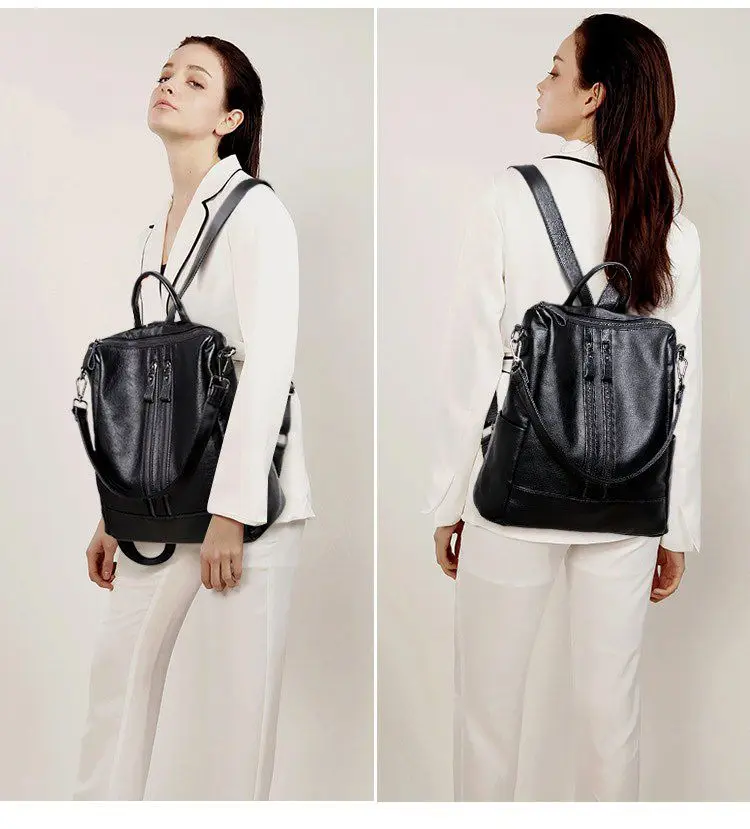 Women Soft Leather Backpack Sc - Leather Work Backpack ulasan dan harga