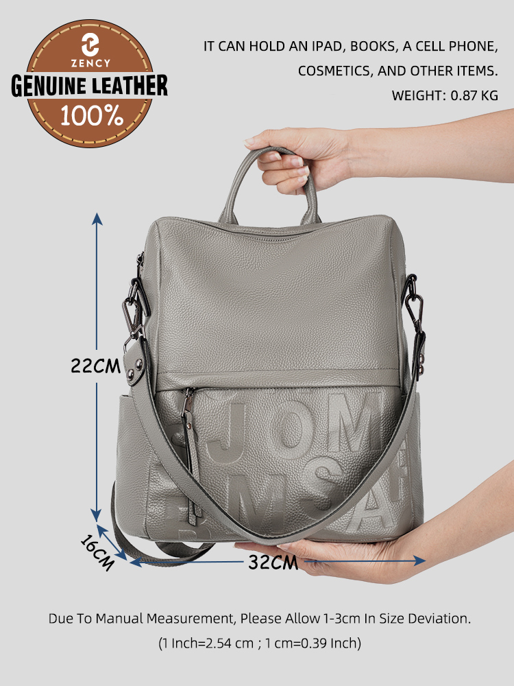 Zency Premium Genuine Leather  - Leather Work Backpack ulasan dan harga