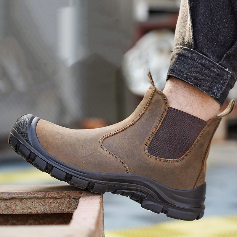 large size men's fashion steel - Leather Work Flats ulasan dan harga