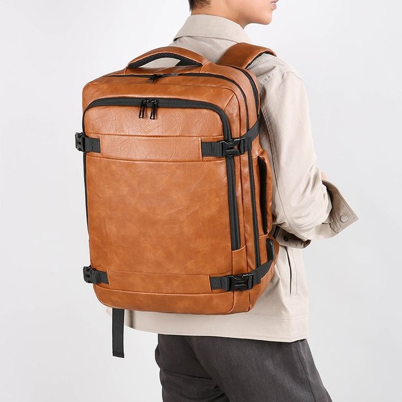 2027 NEW  Men Backpack PU Leat - Leather Work Backpack ulasan dan harga