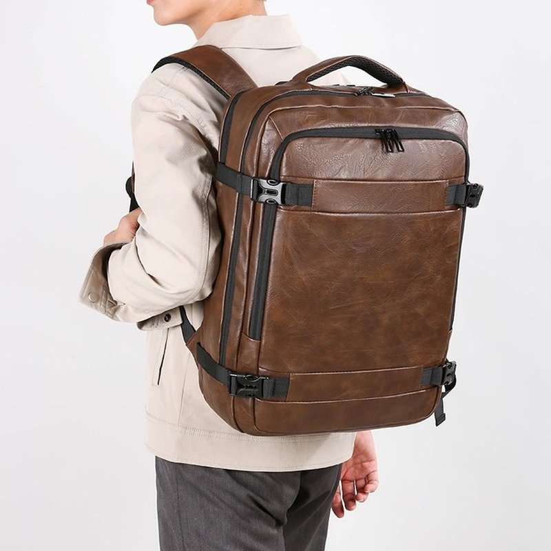 2027 NEW  Men Backpack PU Leat - Leather Work Backpack ulasan dan harga
