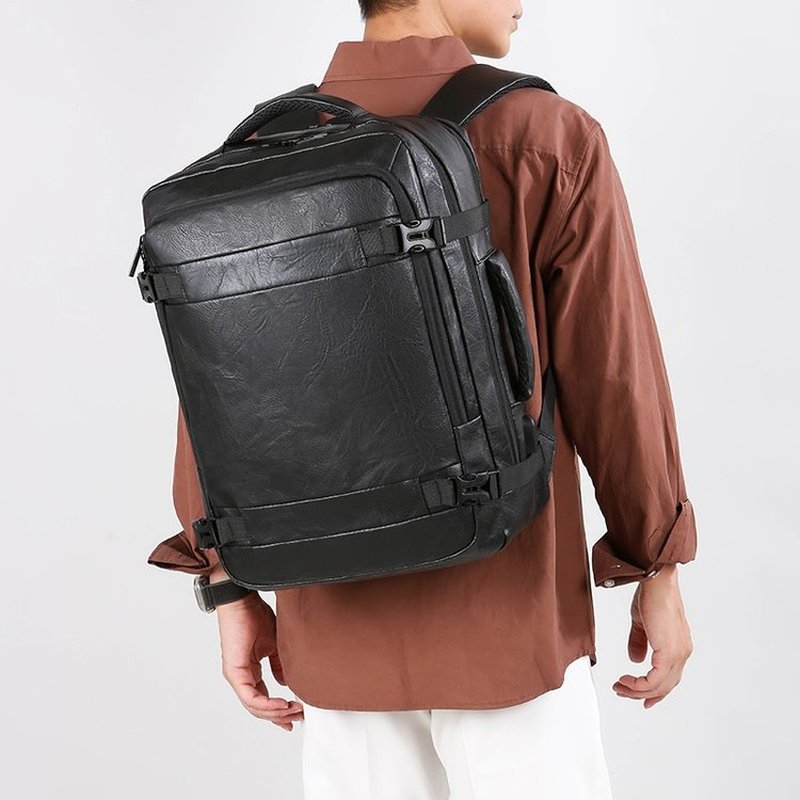 2027 NEW  Men Backpack PU Leat - Leather Work Backpack ulasan dan harga