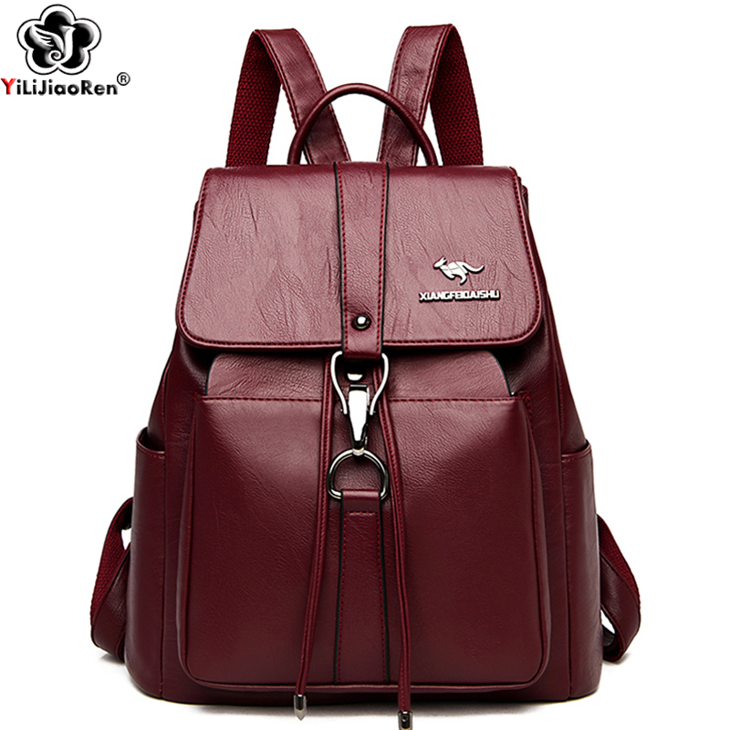Anti Theft Backpack Women Shou - Leather Work Backpack ulasan dan harga