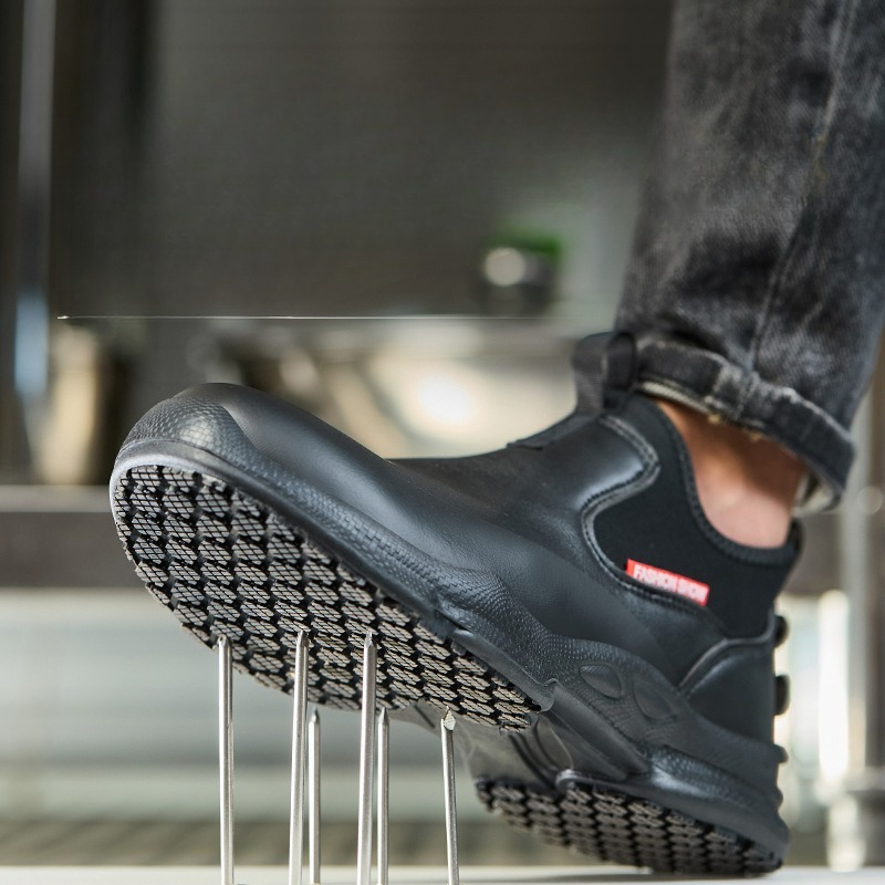 Anti-skid Kitchen Work Shoes N - Leather Work Flats ulasan dan harga