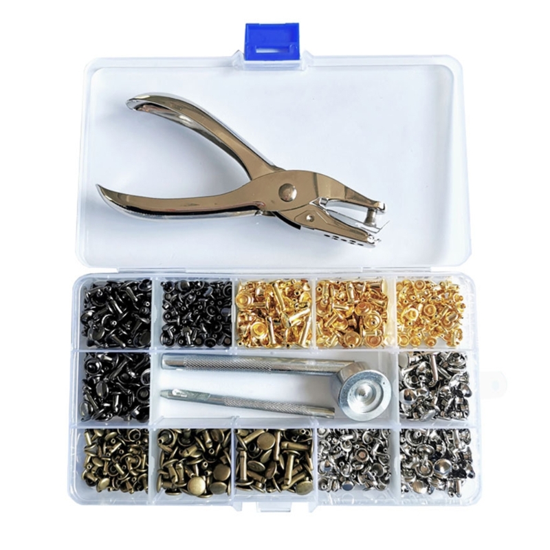180Sets Leather Rivets 6mm/8mm - Rivet Setter Tool ulasan dan harga
