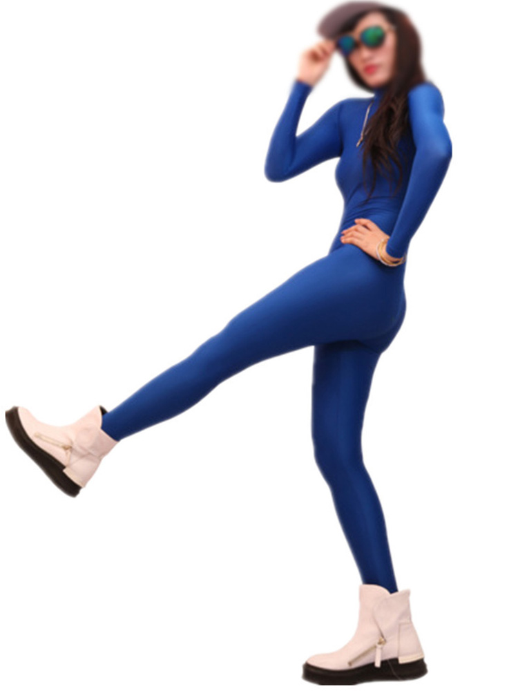 Sexy Women Slim Shiny Full Bod - Leather Work Overalls ulasan dan harga
