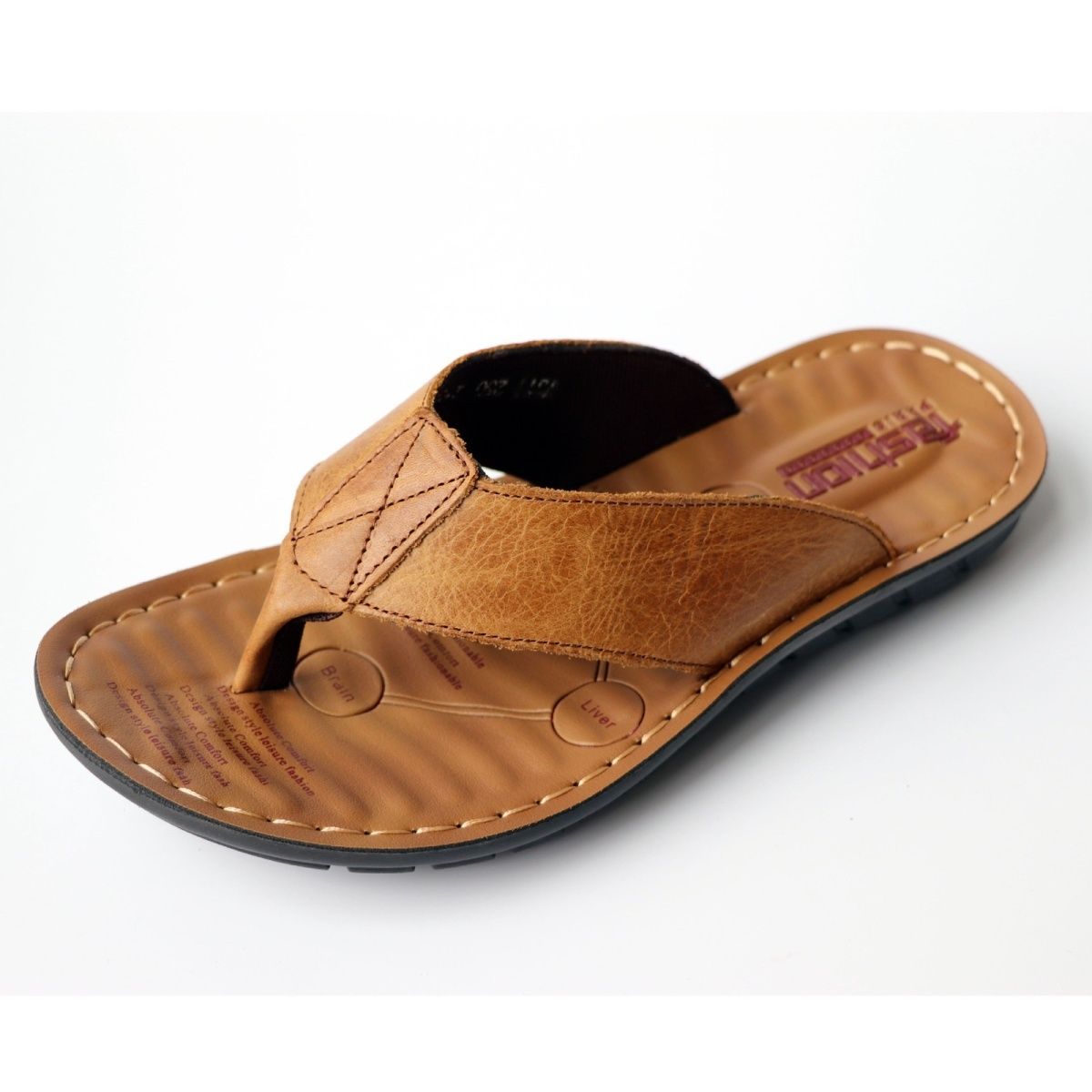 Summer Shoes Men Slippers Genu - Leather Work Flats ulasan dan harga