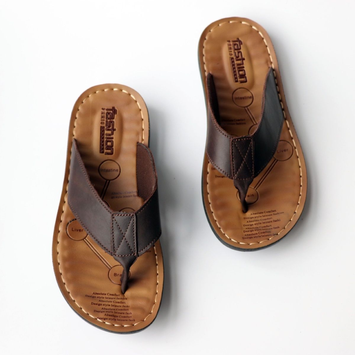 Summer Shoes Men Slippers Genu - Leather Work Flats ulasan dan harga