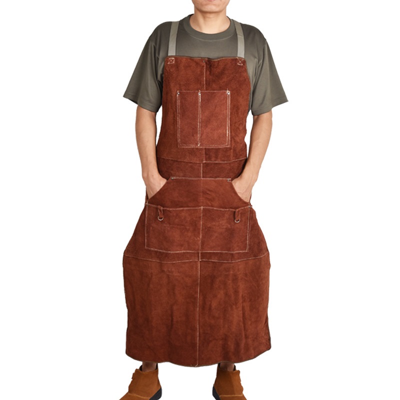 Cowhide Welding suit Apron Was - Leather Work Overalls ulasan dan harga