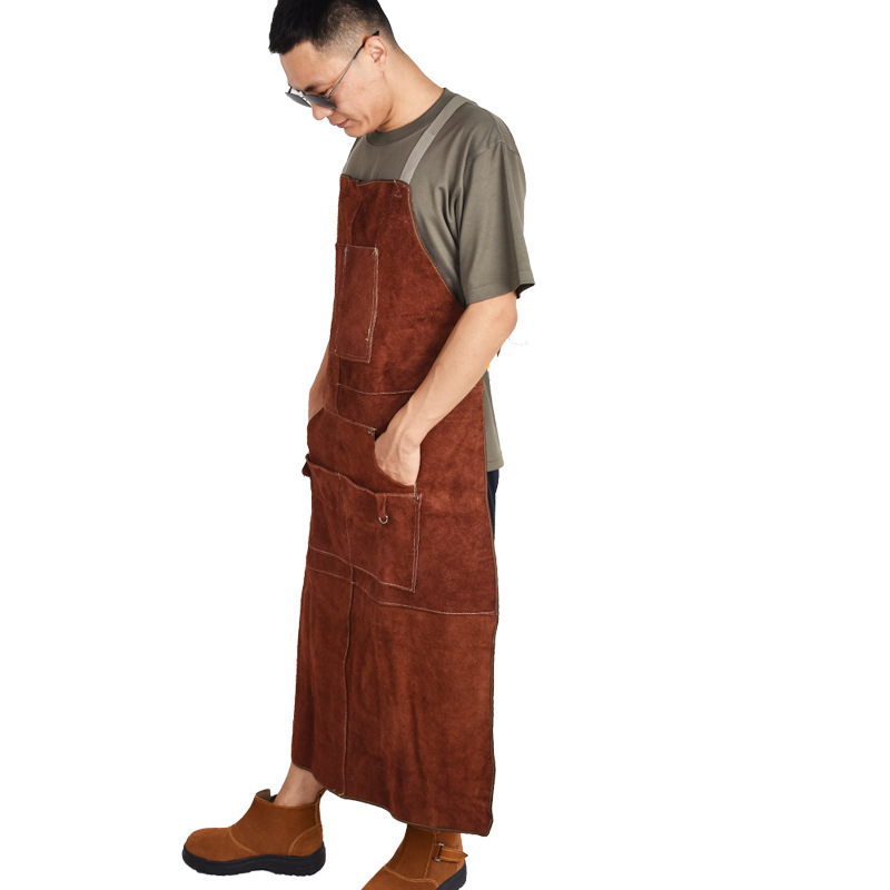 Cowhide Welding suit Apron Was - Leather Work Overalls ulasan dan harga