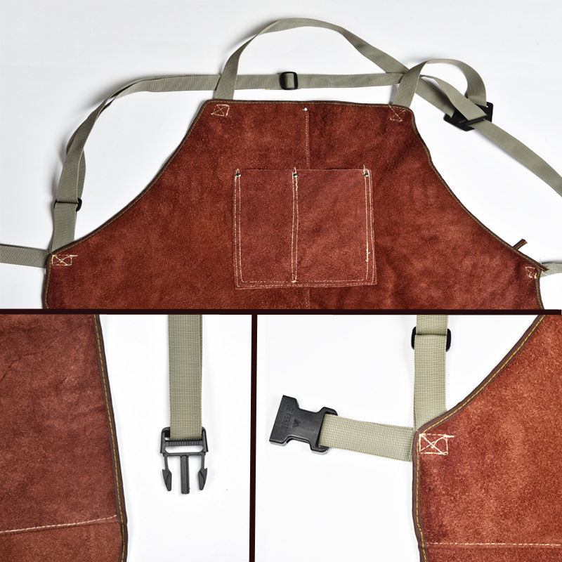 Cowhide Welding suit Apron Was - Leather Work Overalls ulasan dan harga