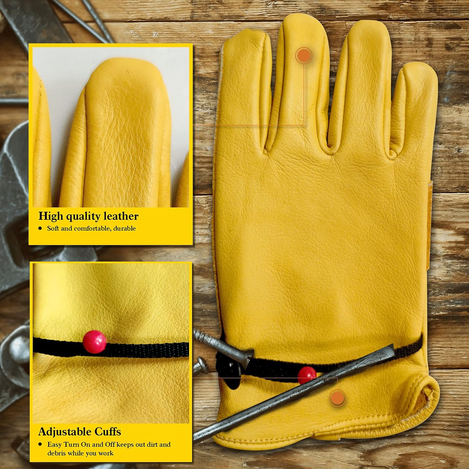 Yellow Cowhide Leather Gardeni - Leatherwork Repairs ulasan dan harga