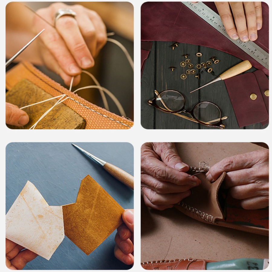 2pcs Leather Hand Stitching Aw - Leatherwork Hole Punch ulasan dan harga