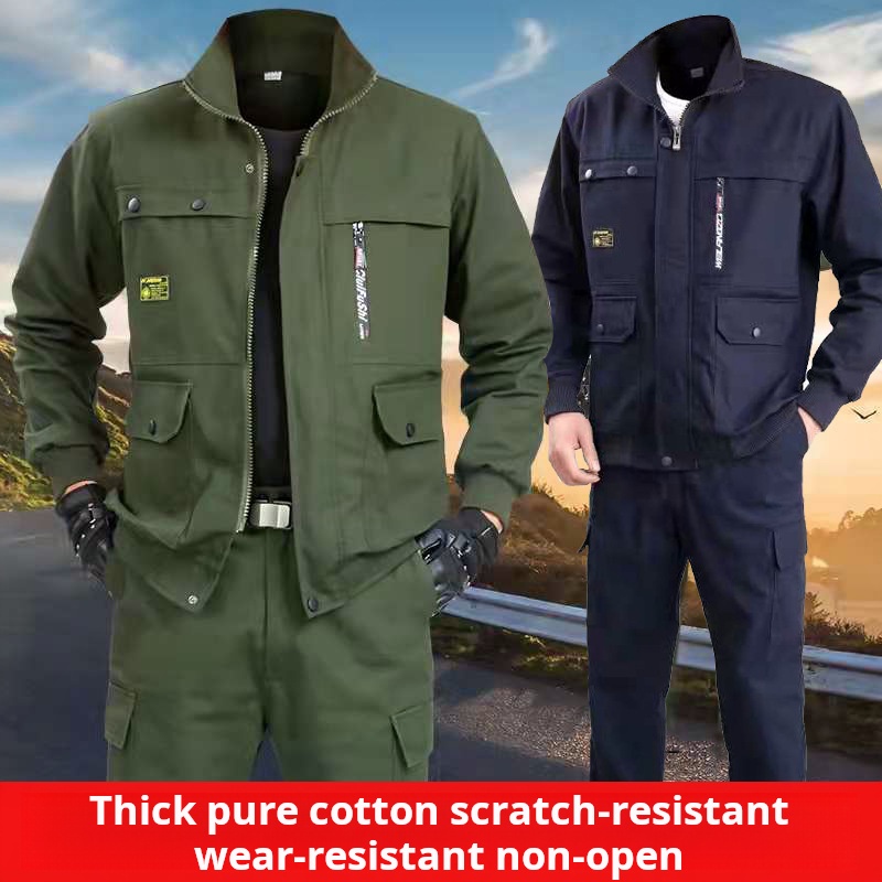 Men's Work Protective Clothing - Leather Work Overalls ulasan dan harga