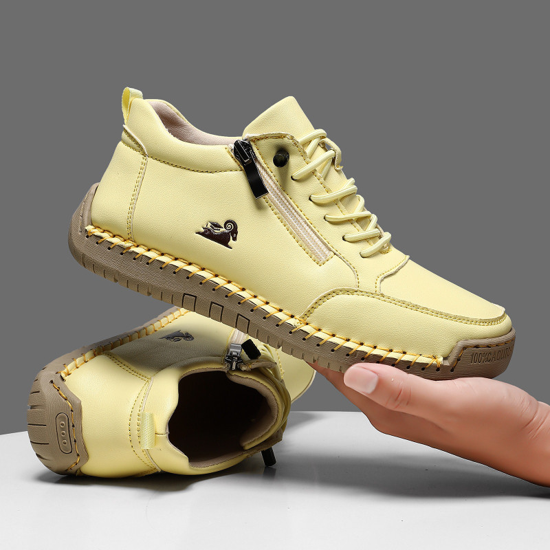 Women's Sneakers Handmade Leat - Leather Work Flats ulasan dan harga